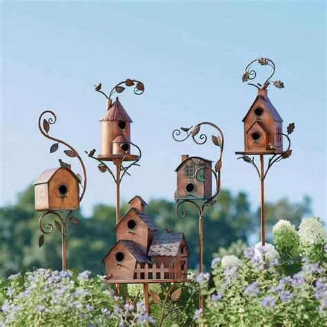 decorative metal bird houses|rustic metal bird houses.